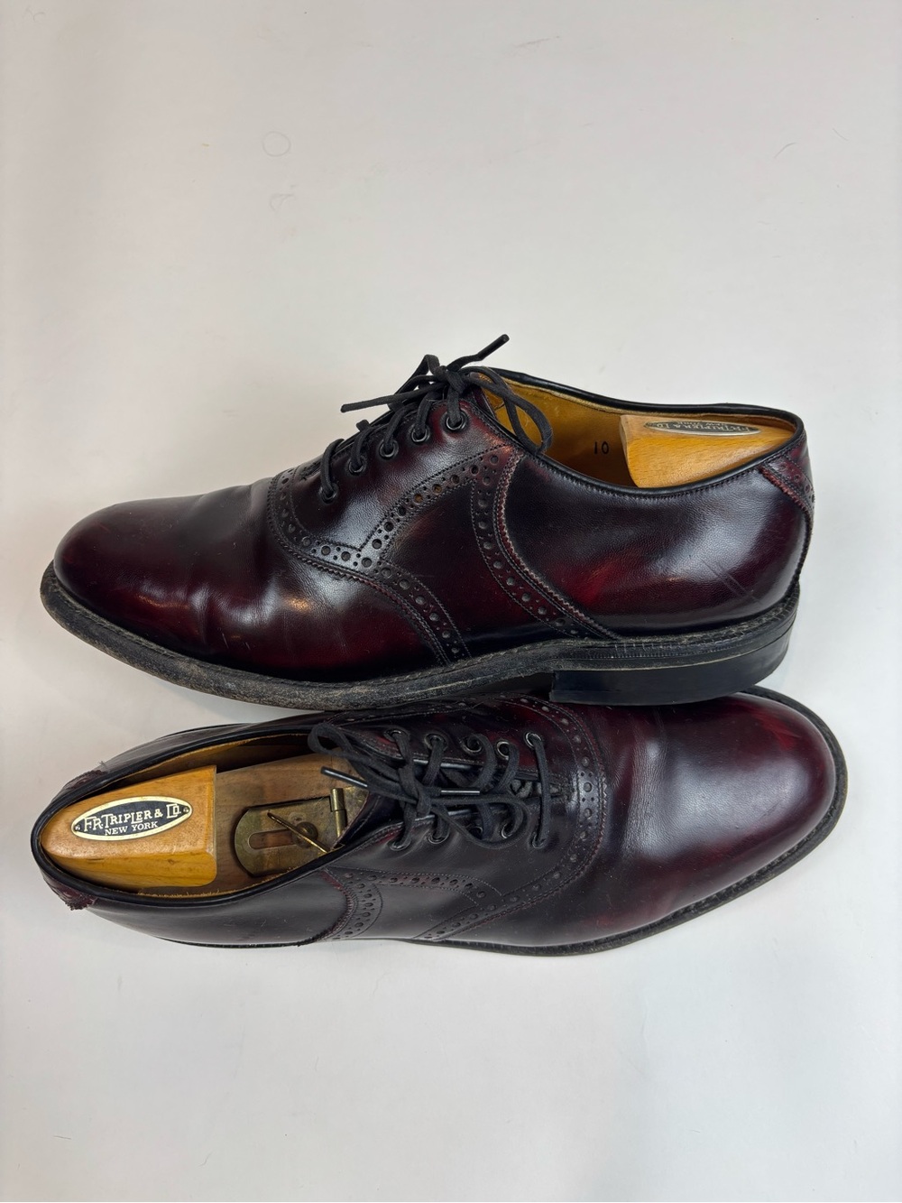Johnston & Murphy Burgundy Leather Brogue Oxford Shoes men’s size 10
